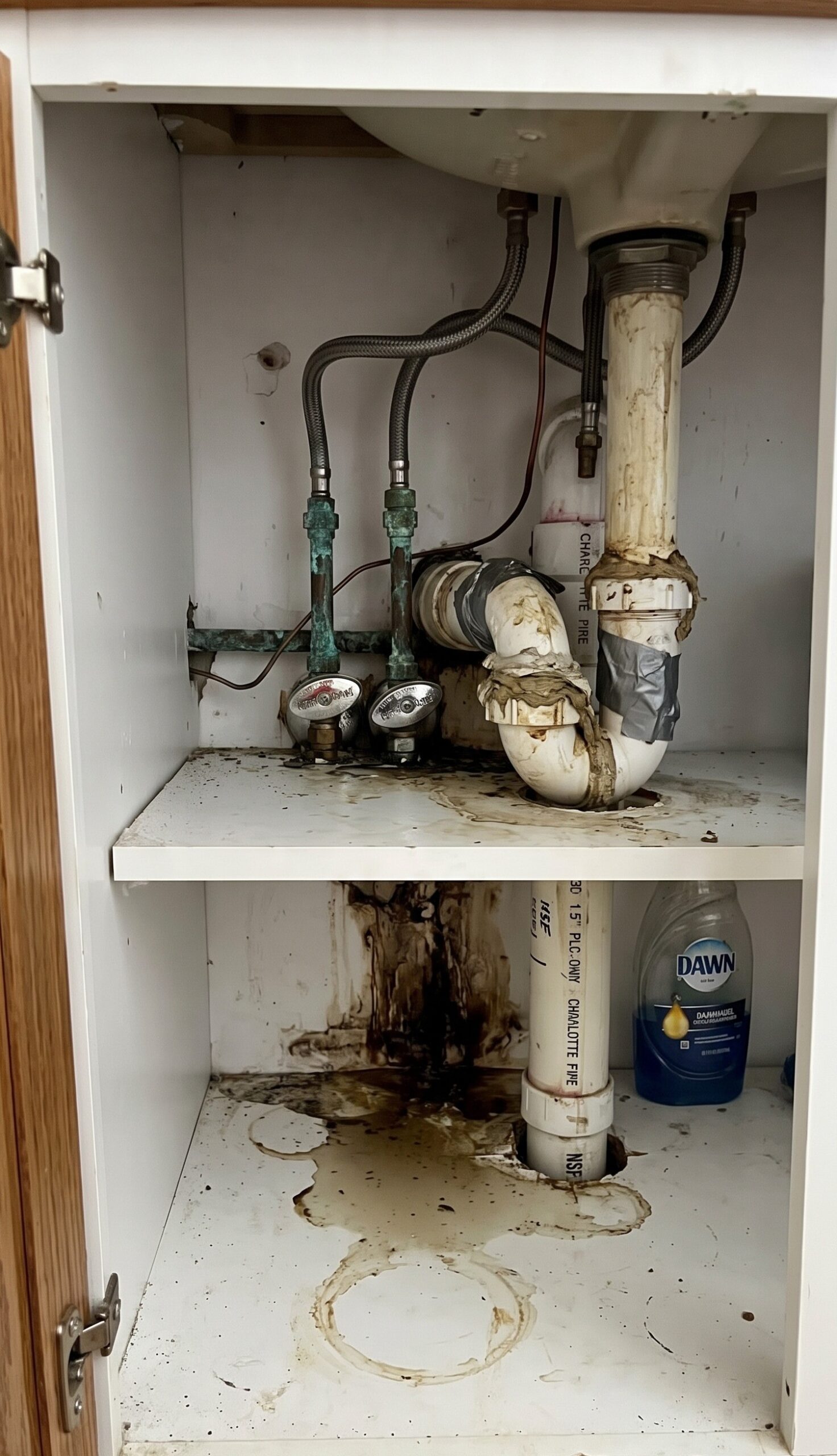 Before leaking bathroom sink drain plumbing in Palm Coast FL